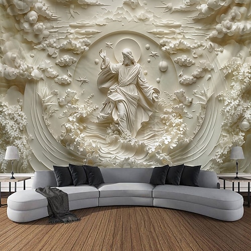  Jesus Hängande Gobeläng Optisk Illusion Väggkonst Stor Gobeläng Mur Dekor Fotografisk Fond Blanket Gardin Hem Sovrum Vardagsrumsdekoration