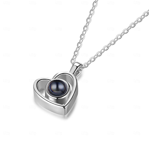  Collar de medallón en forma de corazón personalizado mejor regalo para mamá con dos fotos recuerdo de boda para esposa novia o joyería de aniversario