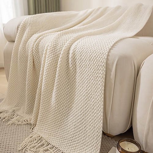 1pc Nordic Style Throw BlanketT With Tassel To My Mother From Son