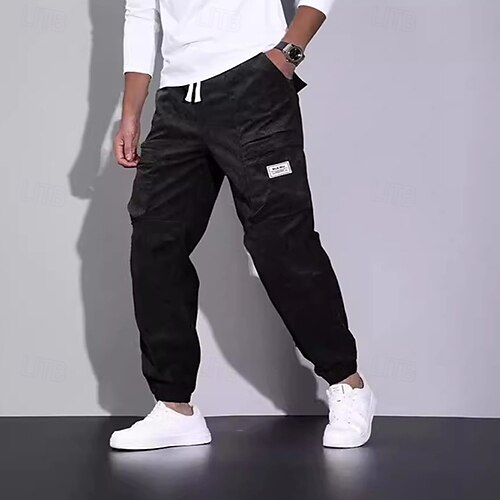 【YOURNUS】Mission Corduroy Cargo Pants Men's Nike Corduroy Cargo Casual Straight Long Pants