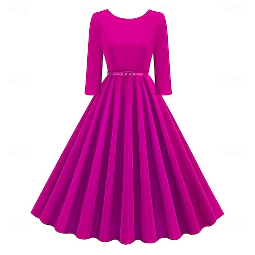 1950s Retro Vintage Cocktail Dress Dress Flare Dress Solid Color Fancy Dress Women's Masquerade Event / Party Bachelorette Party Festival Adults' Dress Homecoming Dresses 2026 - $35.99 1950s Retro Vintage Cocktail Dress Dress Flare Dress Solid Color Fancy Dress Women's Masquerade Event / Party Bachelorette Party Festival Adults' Dress Homecoming Dresses 2026 - $35.99