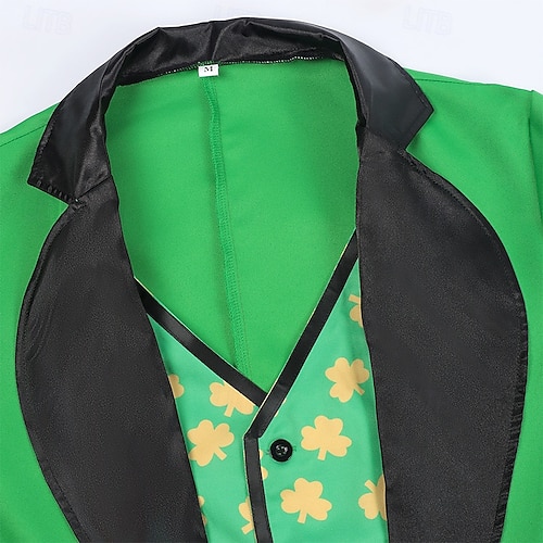  St. Patrick 2026 Shamrock Irish Carnival Masquerade St. Patrick's Day Cosplay Adults' Men's Saint Patrick's Day Party Easy Carnival Costume Dress Up