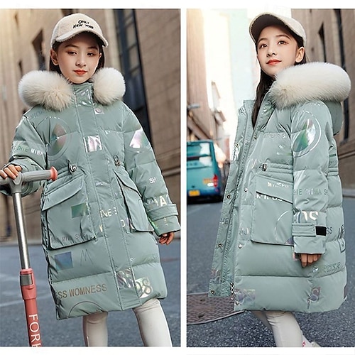  doudoune pour fille, doudoune pour enfant, manteau imperméable en coton pour l'extérieur, vêtements d'extérieur, 4 à 13 ans, automne, noir, rose, vert