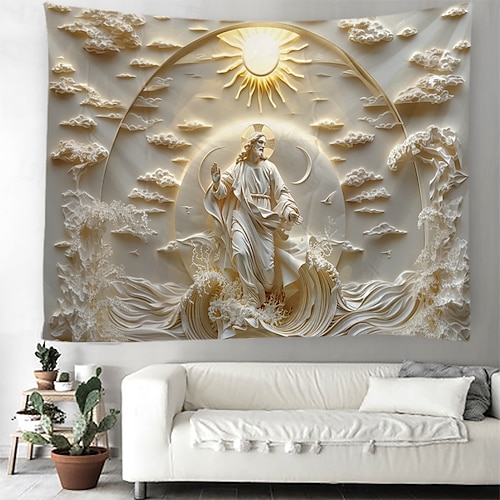  Jesus Hängande Gobeläng Optisk Illusion Väggkonst Stor Gobeläng Mur Dekor Fotografisk Fond Blanket Gardin Hem Sovrum Vardagsrumsdekoration