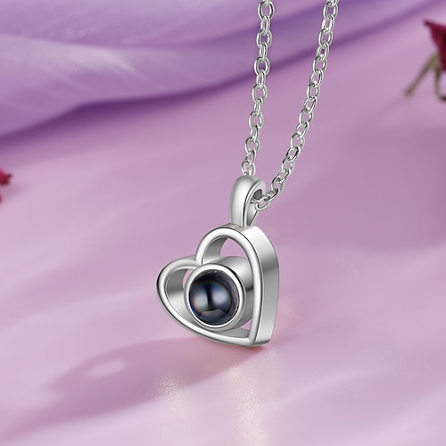  Collar de medallón en forma de corazón personalizado mejor regalo para mamá con dos fotos recuerdo de boda para esposa novia o joyería de aniversario