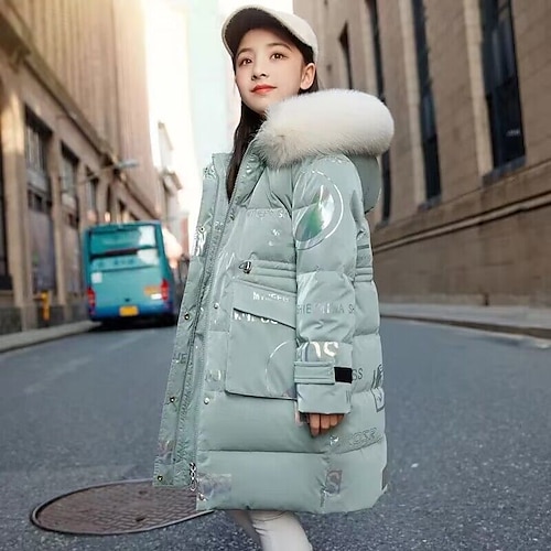  doudoune pour fille, doudoune pour enfant, manteau imperméable en coton pour l'extérieur, vêtements d'extérieur, 4 à 13 ans, automne, noir, rose, vert