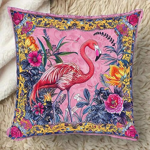  modello fenicottero leopardo e tucano 1pc fodere per cuscini di dimensioni multiple cuscini decorativi per esterni costieri morbidi federe in velluto per divano divano letto decorazioni per la casa