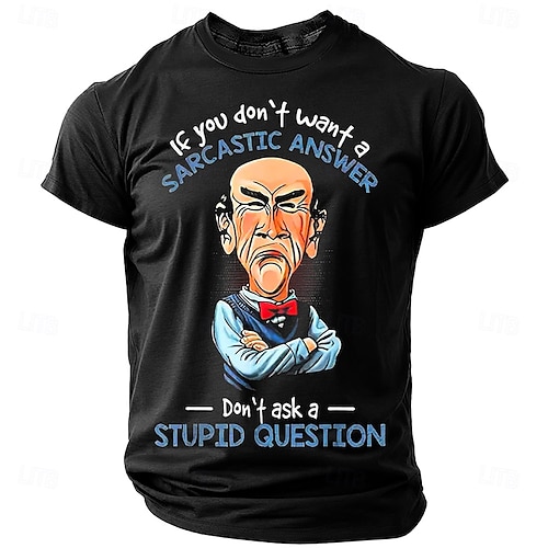 Men's Funny T Shirt Short Sleeve T shirt 3D Print Crew Neck Shirt Fashion Daily Street Daily Black Orange Dark Gray Summer Spring Clothing Apparel S M L XL XXL XXXL