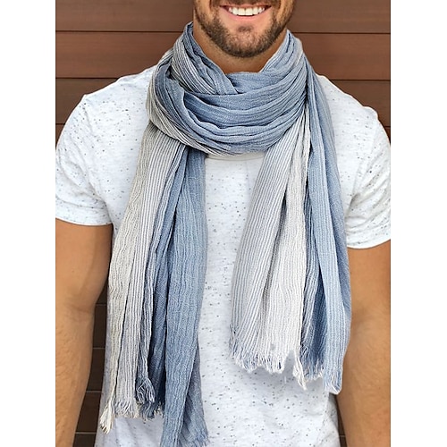 Leichter Herrenschal aus Ombre-Baumwolle – lässiges Modeaccessoire für Frühlings-, Herbst- und Alltagsoutfits