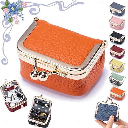 Genuine Leather Mini Jewelry Box, Portable Vintage-inspired