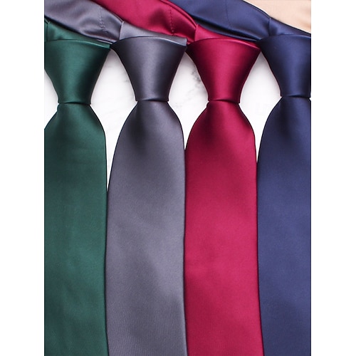 Einfarbige Herrenkrawatte aus Satin – klassische formelle Krawatte für Business, Hochzeiten und besondere Anlässe