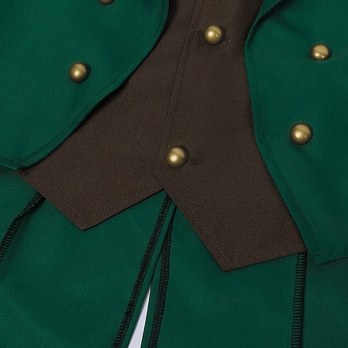  St. Patrick 2026 Irish Carnival Blouse / Shirt Outfits Tailcoat Retro Vintage Rococo Victorian Adults' Men's Carnival Mardi Gras St. Patrick's Day Party Performance Masquerade Easy Carnival Costume