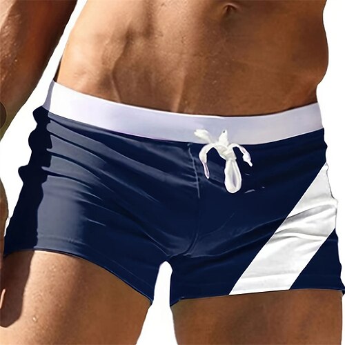 Per uomo Boxer da mare Pantaloncini da mare Costumi da bagno Pantaloni A cordoncino Nuoto Surf Spiaggia Sport acquatici Collage Estate Primavera
