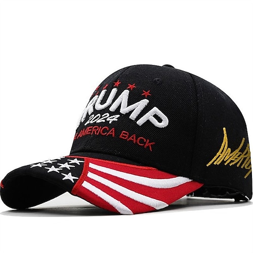 

Trump Hat Men's Baseball Cap Couple's Sun Hat Black Red National Flag Embroidered Fashion Casual Daily Adjustable Sunscreen Breathable