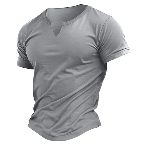 

Men's T Shirt Plain V Neck Street Casual Short Sleeve V Neck Clothing Apparel Fashion Classic Comfortable Big and Tall