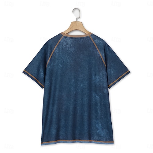 OUKU Men's Henley Shirt Tee Graphic Letter I Fix Stuff and I Know Things Henley Clothing Apparel 3D Print Outdoor Casual Short Sleeve Patchwork Button-Down Fashion Designer Stylish Vintage