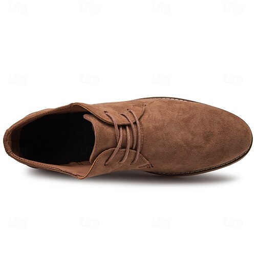 Men's Suede Lace-Up Oxford Shoes – Casual Lightweight Design for