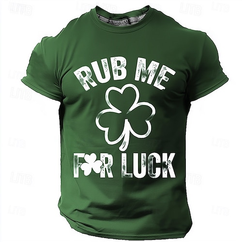  St. Patrick Day Men's T Shirt Dibs On The Redhead Shamrock Irish Graphic Tee Short Sleeve Crew Neck Green Top Designer Casual Sports Outdoor Holiday Clothing Apparel S M L XL XXL XXXL
