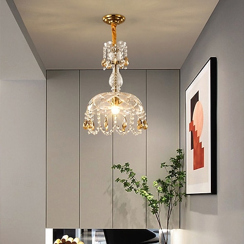 French Retro Style Crystal Chandelier Lantern Desgin Pendant Light