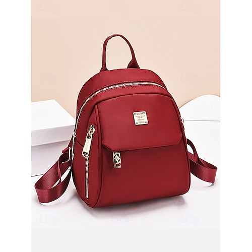Borsa A Tracolla Donna Casual: Zaino Sostituto In Tinta Unita Con Tasche Multiple E Chiusura Cerniera