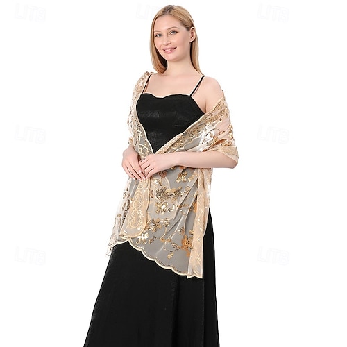 Beaded Embroidered Shawl Wedding Dress Cheongsam Shawl Bride Bridesmaid  Party Evening Shawl Female 2026 - CAD $36.99