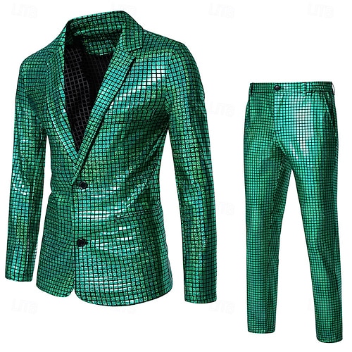  Set St.Patrick 2026 Disco 1980s Pants Hat Outfits Fancy Dress Men's Carnival Costume Masquerade Club Party Performance Adults' Coat Pants Hat All Seasons