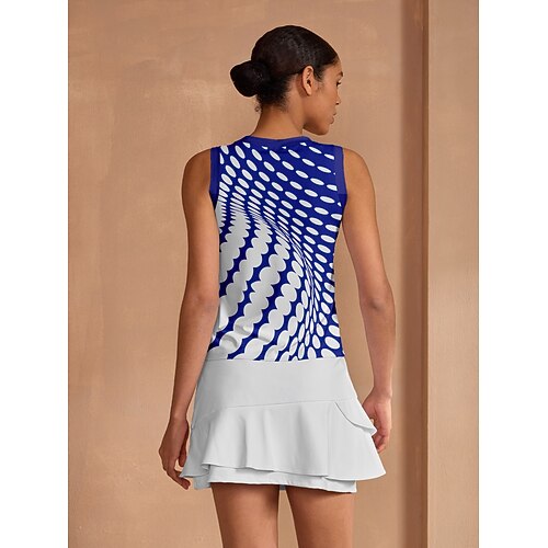 Dame Tennisskjorte Blå Ermeløs Topper Dame golfantrekk Klær Antrekk Bruk klær  Dame Tennisskjorte Blå Ermeløs Topper Dame golfantrekk Klær Antrekk Bruk klær