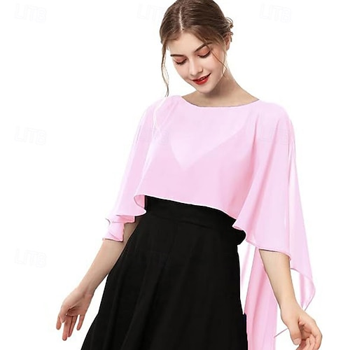 Womens Capelets Shawls and Wraps for Evening Dress Chiffon Capes Wedding Cover Up