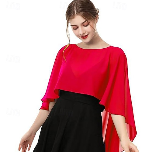 Womens Capelets Shawls and Wraps for Evening Dress Chiffon Capes Wedding Cover Up 2026 - $15.99 Womens Capelets Shawls and Wraps for Evening Dress Chiffon Capes Wedding Cover Up 2026 - $15.99