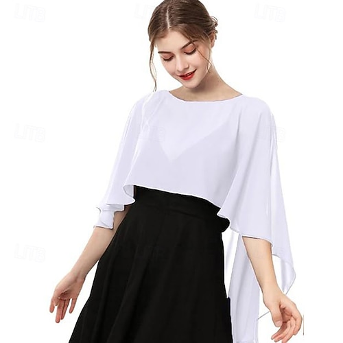 Womens Capelets Shawls and Wraps for Evening Dress Chiffon Capes Wedding Cover Up 2026 - $17.49 Womens Capelets Shawls and Wraps for Evening Dress Chiffon Capes Wedding Cover Up 2026 - $17.49