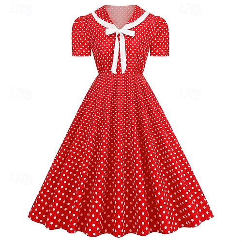 rockabilly homecoming dresses 1950s Vintage Sleeveless Homecoming Dresses Cocktail Party A-Line Dress main image 0