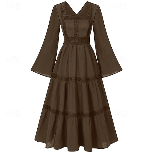 Elegant Medieval Renaissance Cocktail Dress Viking Elven Solid Color Fancy  Dress Women's Celtic Pirate Fantasy Halloween Carnival Masquerade Carnival  Halloween Masquerade Adults' Dress 2026