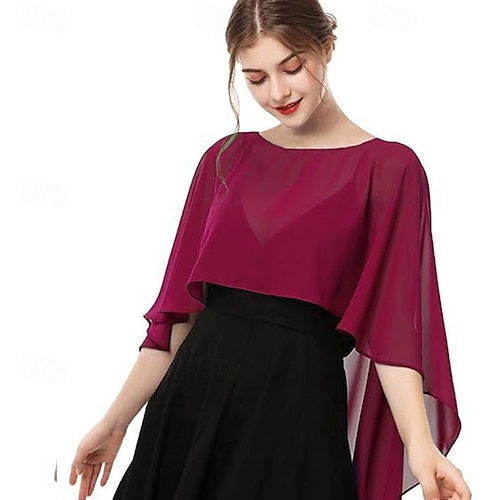 Womens Capelets Shawls and Wraps for Evening Dress Chiffon Capes Wedding Cover Up Womens Capelets Shawls and Wraps for Evening Dress Chiffon Capes Wedding Cover Up