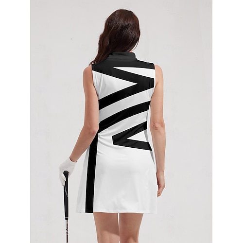  Dam golfklänning Vit Ärmlös Golfkläder för damer Kläder Outfits Bär kläder