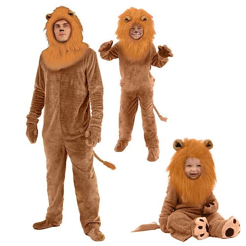 

Animal Lion Carnival Costume Halloween Group Family Costumes Kid's Adults' Men's Women's Boys Funny Costume Party Masquerade Easy Carnival Costume