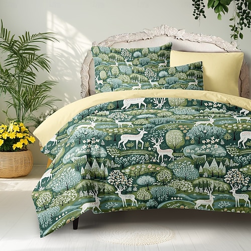 Bettbezug-Set aus 100 % Baumwolle, Baummuster-Set, weiches 3-teiliges Luxus- Bettwäsche-Set, Heimdekoration, Geschenk, King-Size-Bettbezug 2026