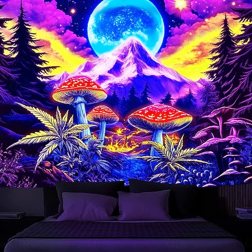 Blacklight Tapestry Glow in the Dark Glow Party UV Reactive Trippy