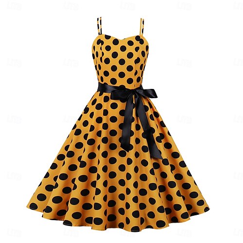 orange rockabilly dress Vintage 60's NWT Orange Polka Dot Rockabilly Dress Set Midi Dress- Size 10