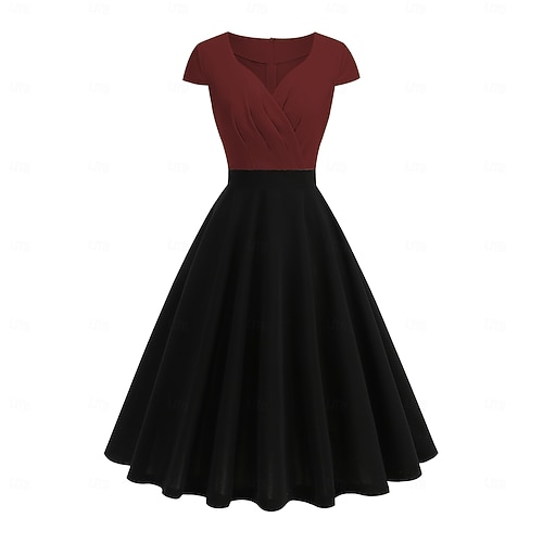 Elegant 1950s Vintage Dress Knee Length Dress A-Line Dress Tea Dress A-Line Fancy Dress Women's Christmas Carnival New Year Homecoming Casual Daily