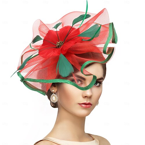 Fascinator Da Donna Con Piume E Velo - Cappello Derby Per Matrimoni E Feste - Elegante Con Fascia E Clip