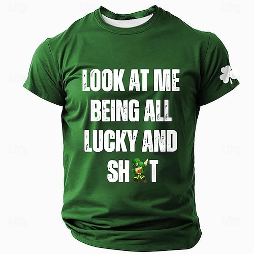  St. Patrick Day Men's T Shirt Dibs On The Redhead Shamrock Irish Graphic Tee Short Sleeve Crew Neck Green Top Designer Casual Sports Outdoor Holiday Clothing Apparel S M L XL XXL XXXL