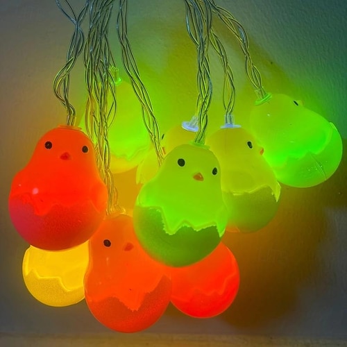 3m-20led Ostern Ostern Ostereier schlüpfen Küken Lichterkette AAA Batteriebox Netzteil Osterparty Abendessen festliche Atmosphäre Dekoration Lichterkette 2026
