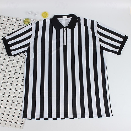 T-shirt D'Arbitre Homme - Maillot Sportif Officiel Style Football, Idéal Pour Halloween Ou Événement - Modèle Camouflage Ou Rayé