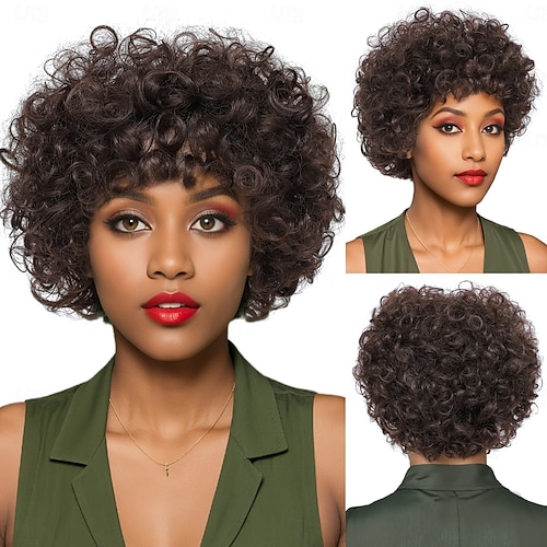 Synthetic Wig Wavy Curly Weave Short Bob Asymmetrical Machine Made