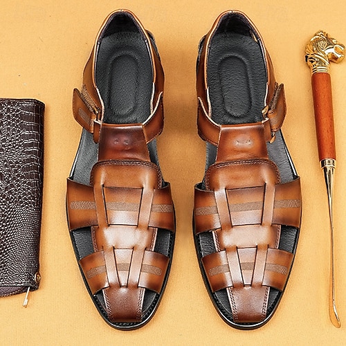 mens italian leather dress sandals Men's Leather Sandals