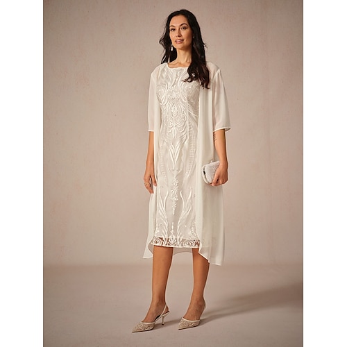  dam chiffong cover-up jacka enfärgad elegant snygg halvärm vit sommar vår