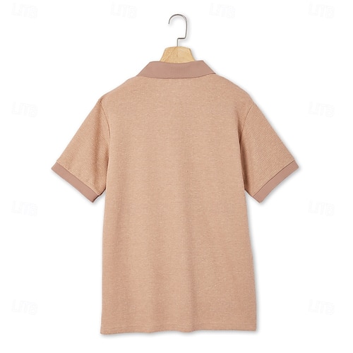  Homens Camisas Polo Waffle Camisas Polo Casual Feriado Lapela gola pólo com nervuras Manga Curta Moda Básico Tecido Botões Macia Verão Primavera Normal Branco Amarelo Vinho Verde Caqui Cinzento