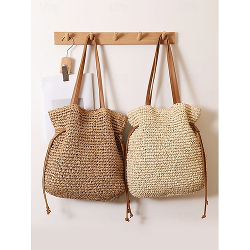 Ulisty Borsa da donna in paglia Borsa da spiaggia estiva Borsa a