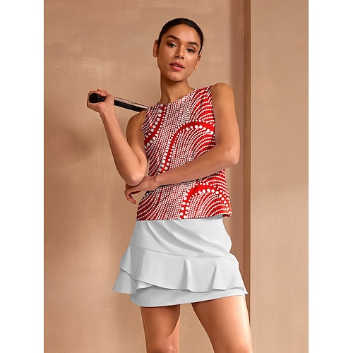 בגדי ריקוד נשים חולצת טניס אדום ללא שרוולים צמרות נשים בגדי גולף בגדי תלבושות ללבוש ביגוד  בגדי ריקוד נשים חולצת טניס אדום ללא שרוולים צמרות נשים בגדי גולף בגדי תלבושות ללבוש ביגוד