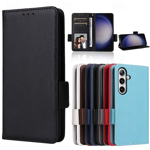 telefon Etui Til Samsung Galaxy S24 S23 S22 S21 Ultra Plus A55 A35 A25 A15 5G A54 A34 A14 S20 Plus S20 Ultra S20 A73 A53 A32 A52 Flip deksel med stativ Magnetisk med håndleddsstropp Kontor / Bedrift